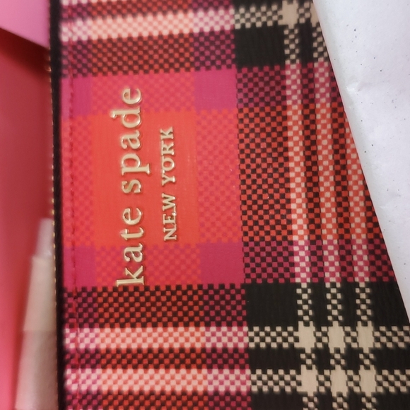 ‼️LAST DAY!♠️ KATE SPADE Boxed Spencer Foliage Plaid Small Slim Bifold Wallet ♠️ - Picture 6 of 8